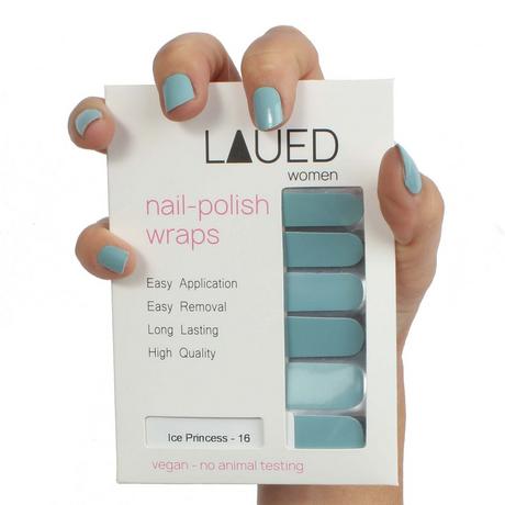 LAUED  vegane Nagelfolien solid blue Ice Princeß 