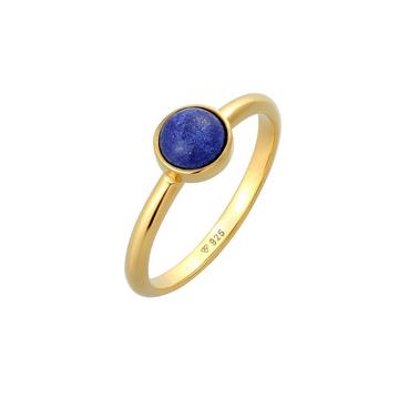 Bague Lapis Lazuli Edelstein Solitär 925 Silber