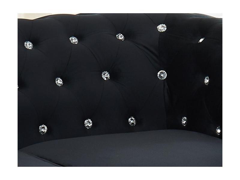 Vente-unique Couchgarnitur 3+CHESTERFIELD Samt mit Knöpfen in Kristalloptik  