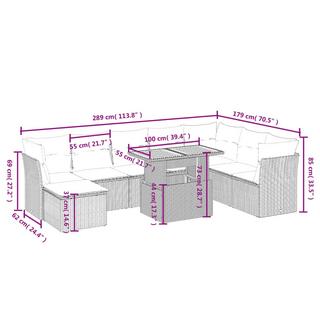 VidaXL Ensemble de canapés de jardin rotin synthétique  