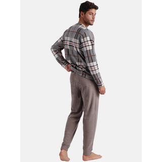 Admas  Pyjama Hausanzug Hose und Oberteil mit langen Ärmeln Tartan 