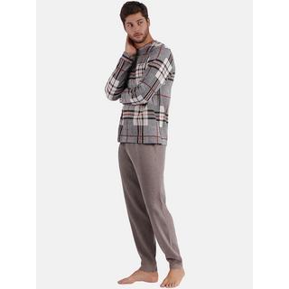 Admas  Pyjama Hausanzug Hose und Oberteil mit langen Ärmeln Tartan 