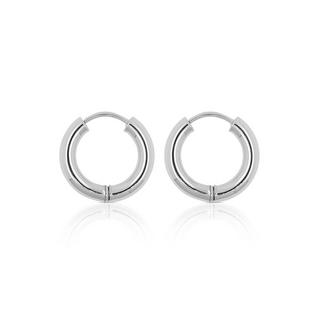 MUAU Schmuck  Creolen Weissgold 750 Runddraht Scharnier 16mm 