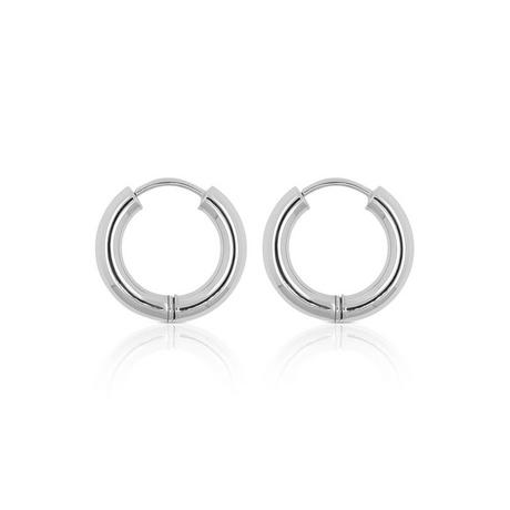 MUAU Schmuck  Creolen Weissgold 750 Runddraht Scharnier 16mm 