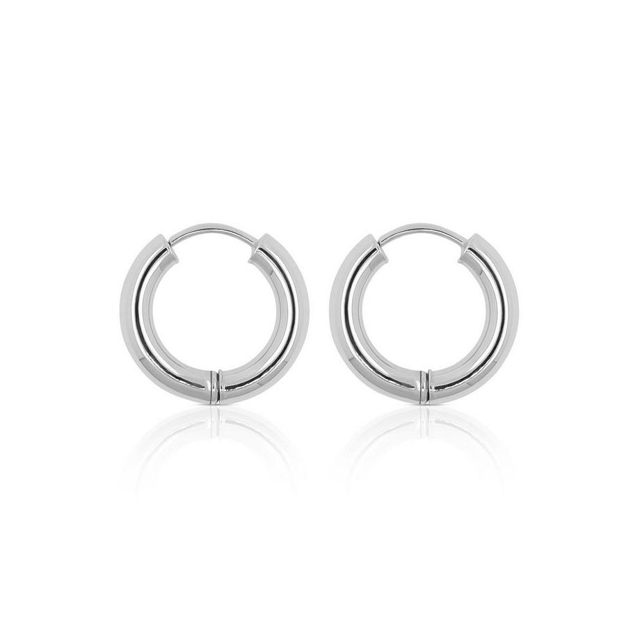 Creolen Weissgold 750 Runddraht Scharnier 16mm