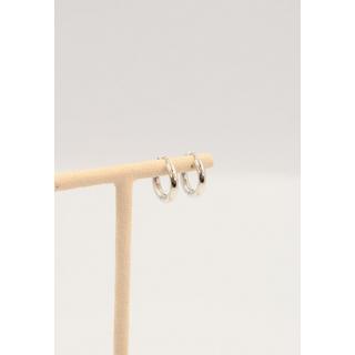 MUAU Schmuck  Creolen Weissgold 750 Runddraht Scharnier 16mm 