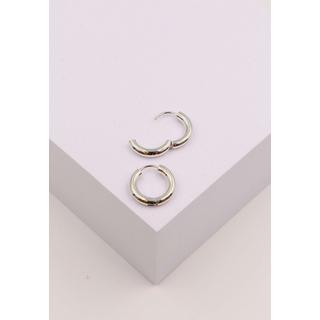 MUAU Schmuck  Creolen Weissgold 750 Runddraht Scharnier 16mm 