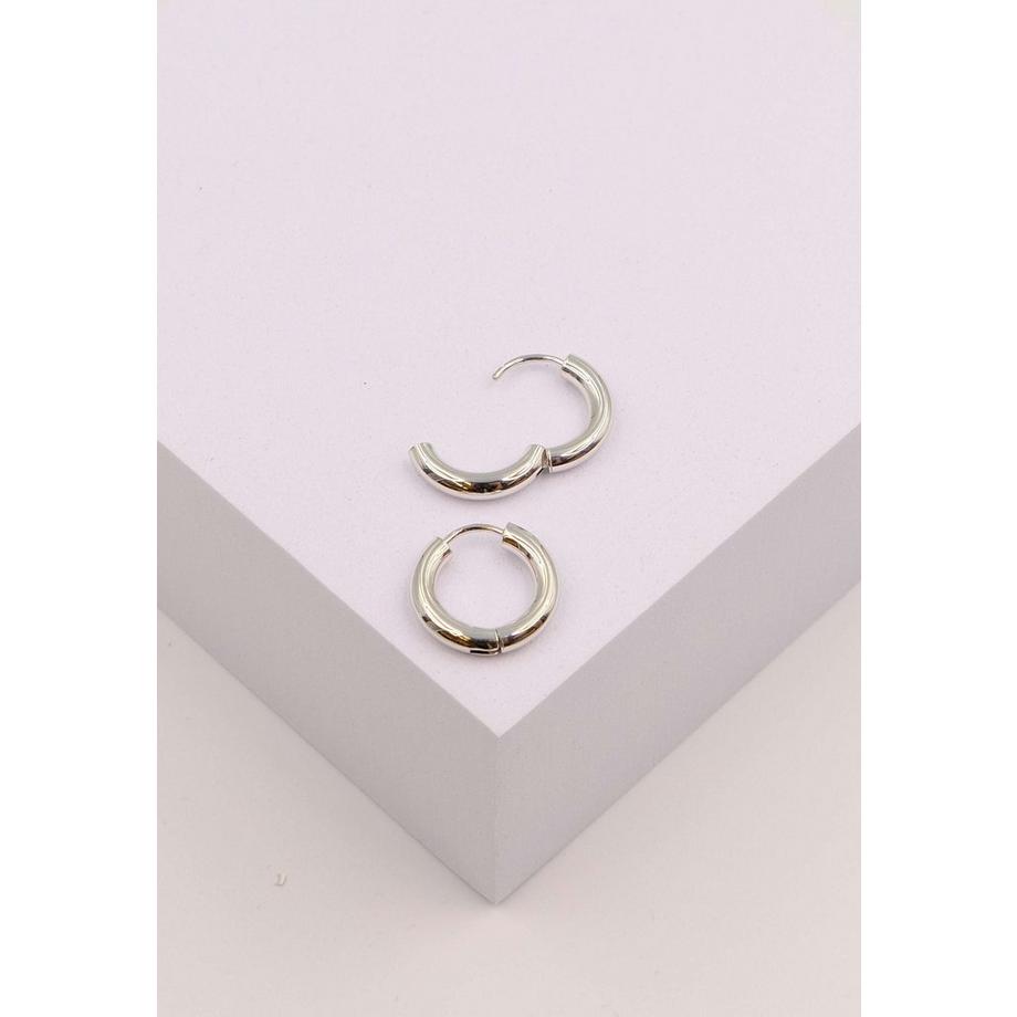 MUAU Schmuck  Creolen Weissgold 750 Runddraht Scharnier 16mm 