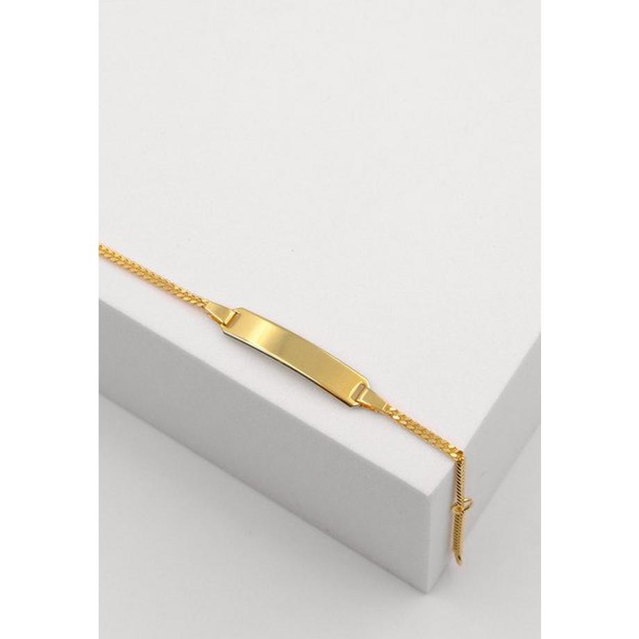 MUAU Schmuck  Plaketten-Armband Gelbgold 750 Panzer, 1.7mm, 14cm 