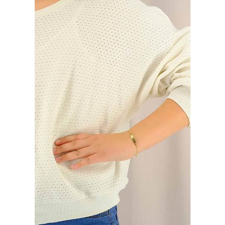 MUAU Schmuck  Plaketten-Armband Gelbgold 750 Panzer, 1.7mm, 14cm 