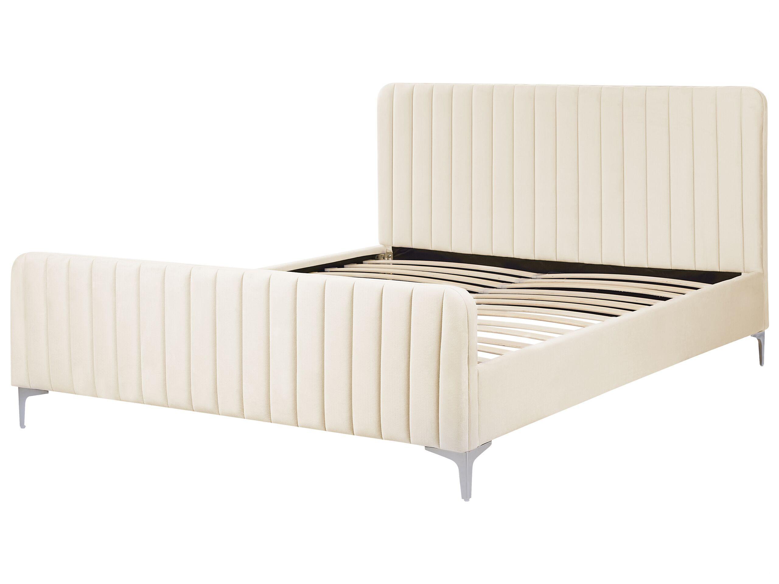 Beliani Bett mit Lattenrost aus Samtstoff Modern LUNAN  