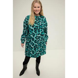 Studio Untold  Sweatkleid, oversized, Leo Print, Rundhals, Langarm 