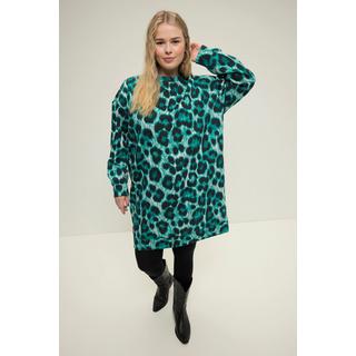 Studio Untold  Sweatkleid, oversized, Leo Print, Rundhals, Langarm 