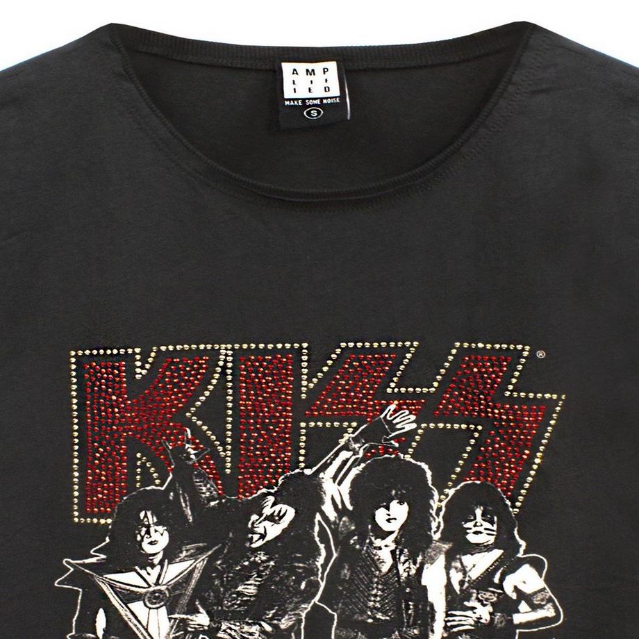 Amplified Let Me Go Rock N Roll Kiss Diamante T-Shirt  