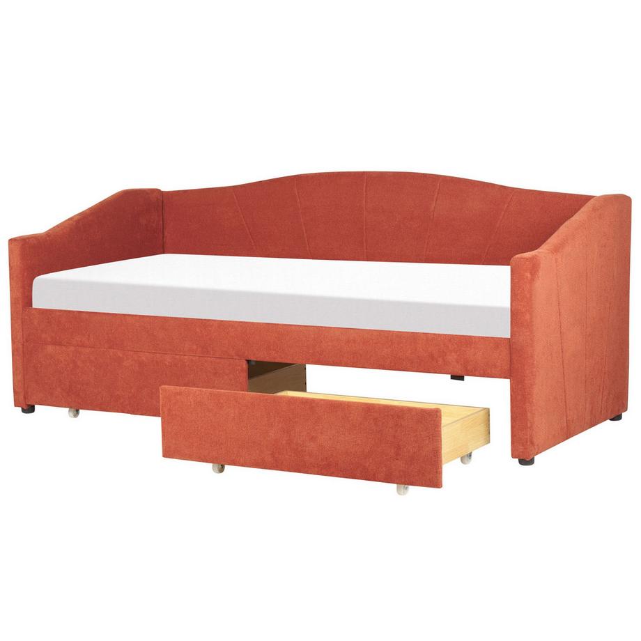 Beliani Lit de jour avec rangement en Tissu Traditionnel VITTEL  