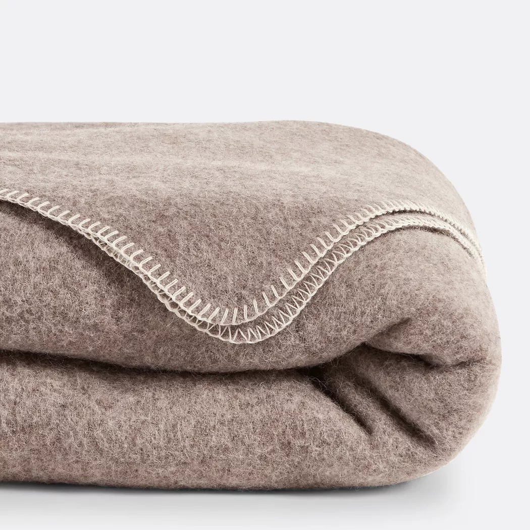 La Redoute Intérieurs - Wolldecke ROMU, ROMU Wolldecke, 240 x 220 cm, Beige