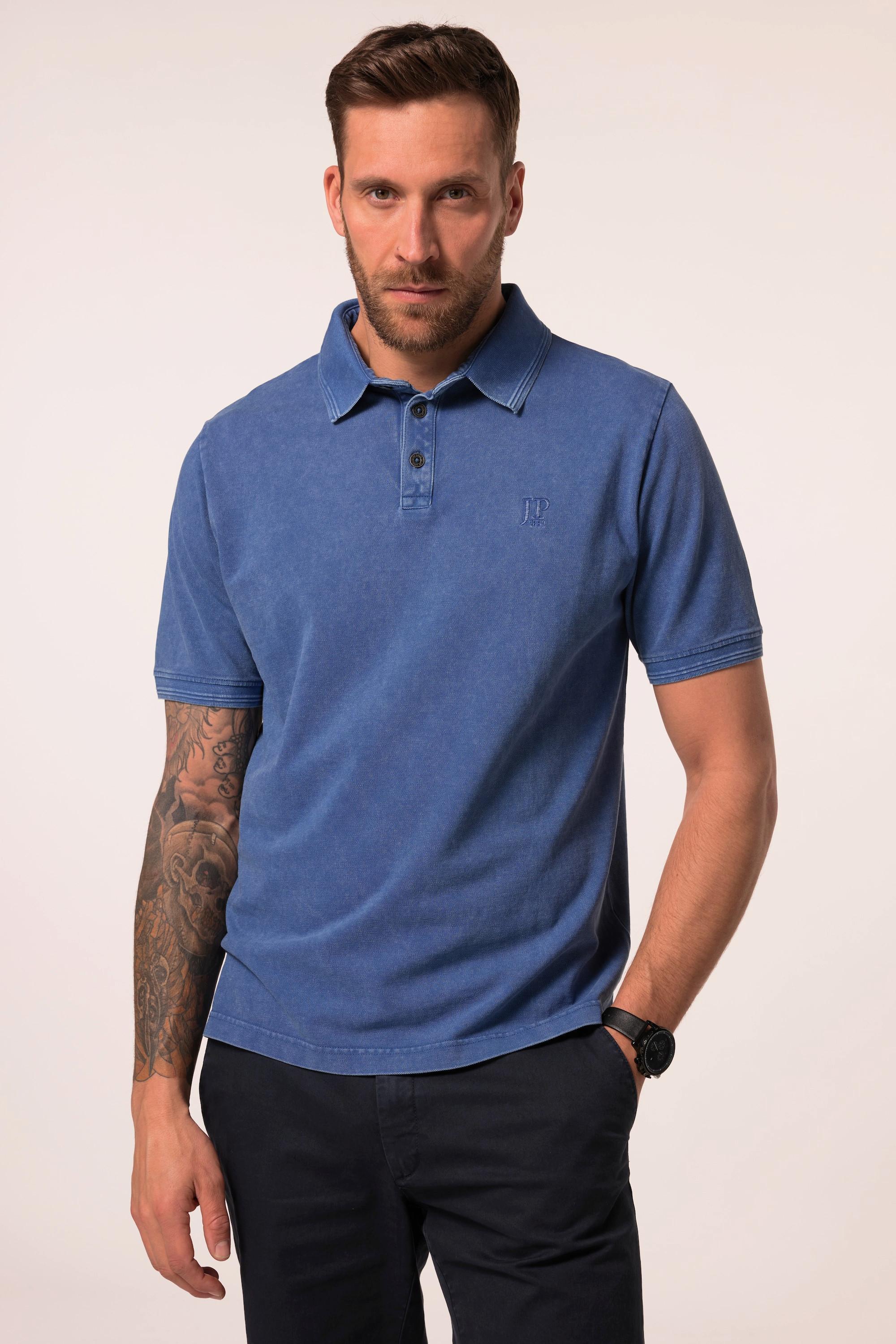 JP1880 Piqué Halbarm Poloshirt mit Kragenprint  