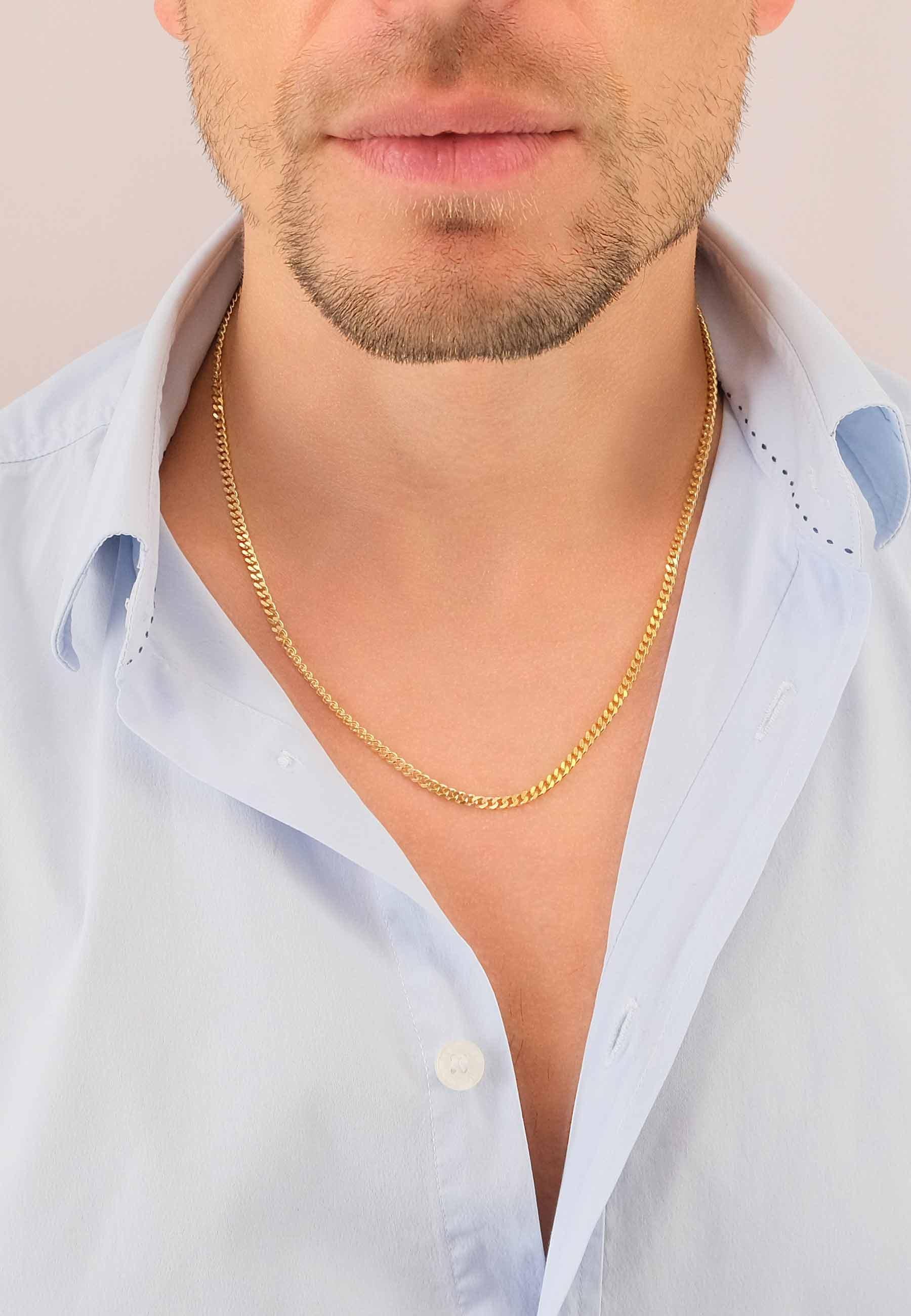 MUAU Schmuck  Collier Panzer Gelbgold 750, 3.2mm, 45cm 