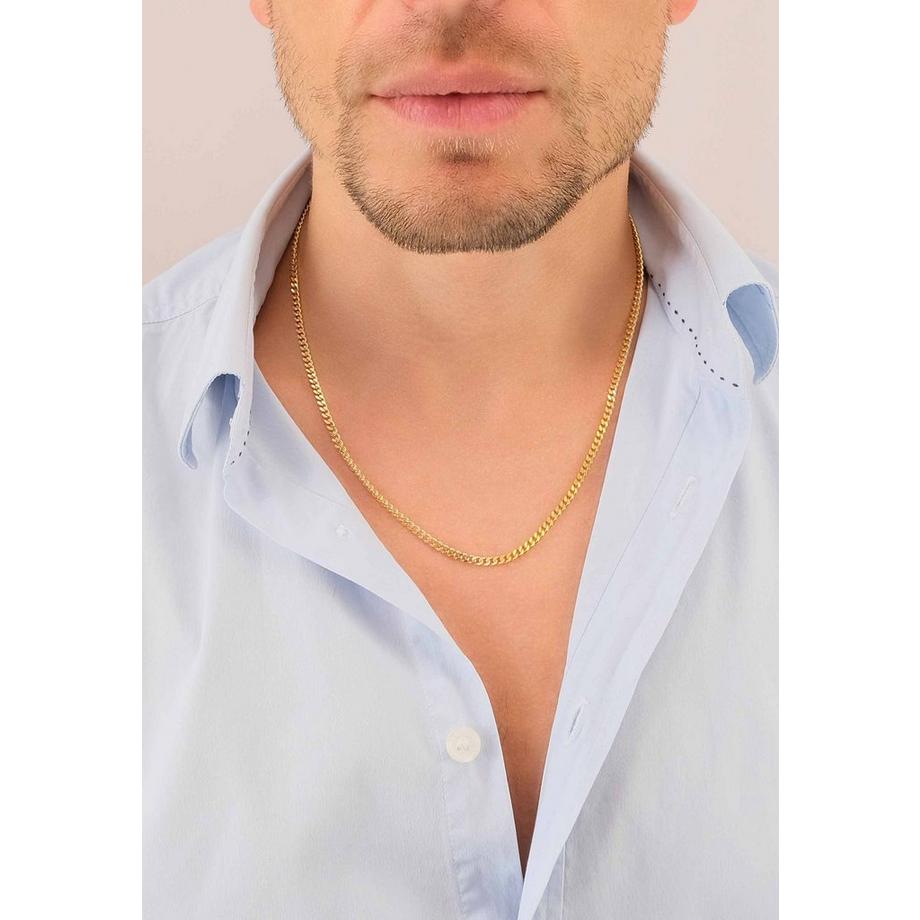 MUAU Schmuck  Collier gourmette or jaune 750, 3.2mm, 45cm 