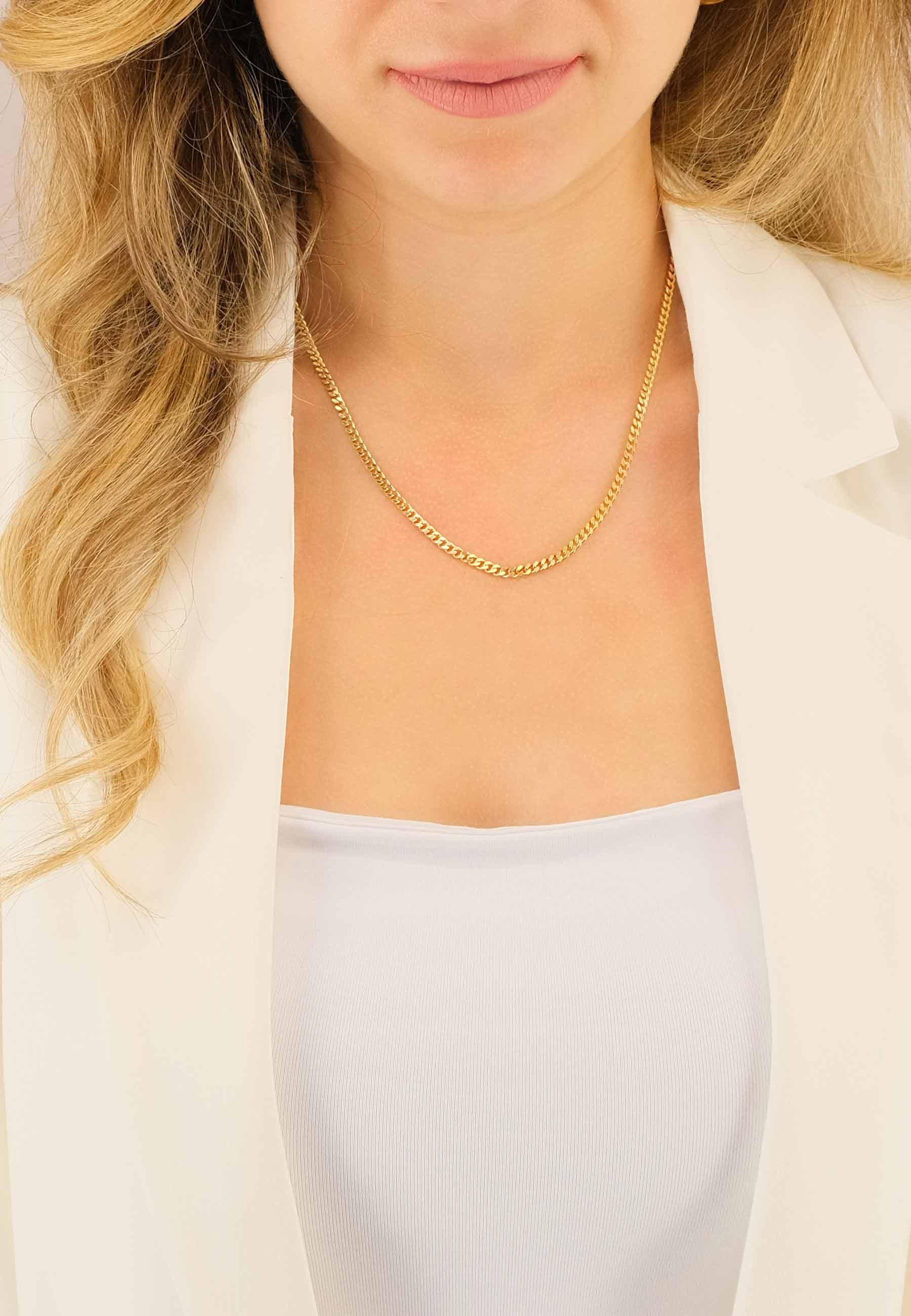 MUAU Schmuck  Collier Panzer Gelbgold 750, 3.2mm, 45cm 