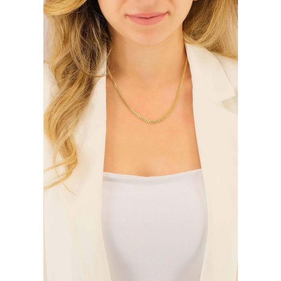 MUAU Schmuck  Collier gourmette or jaune 750, 3.2mm, 45cm 