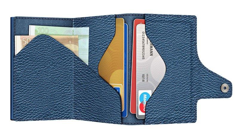 Tru Virtu CLICK & slide Wallet Navy Metallic Titan  