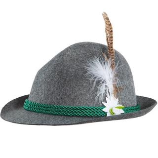 Tectake  Chapeau traditionnel gris avec edelweiss 
