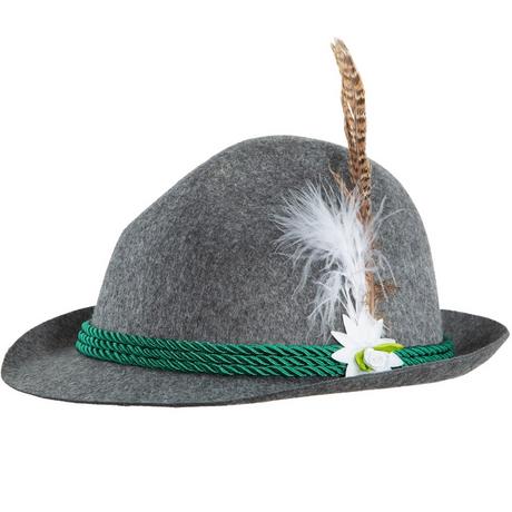 Tectake  Chapeau traditionnel gris avec edelweiss 