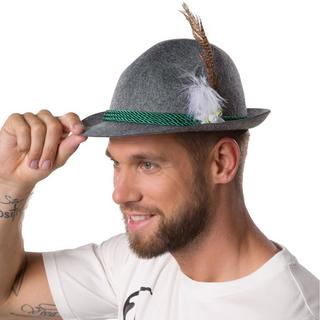 Tectake  Chapeau traditionnel gris avec edelweiss 