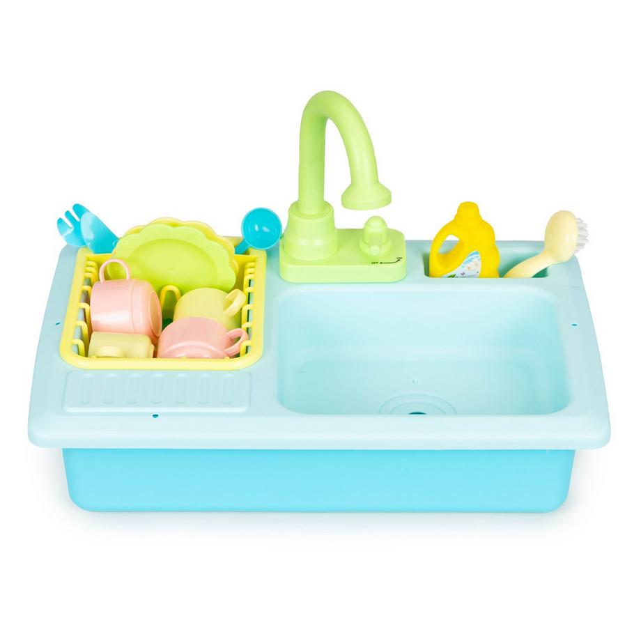 Pricenet  Évier de cuisine avec robinet rempli d'eau, 12 accessoires, jouet pour enfants 