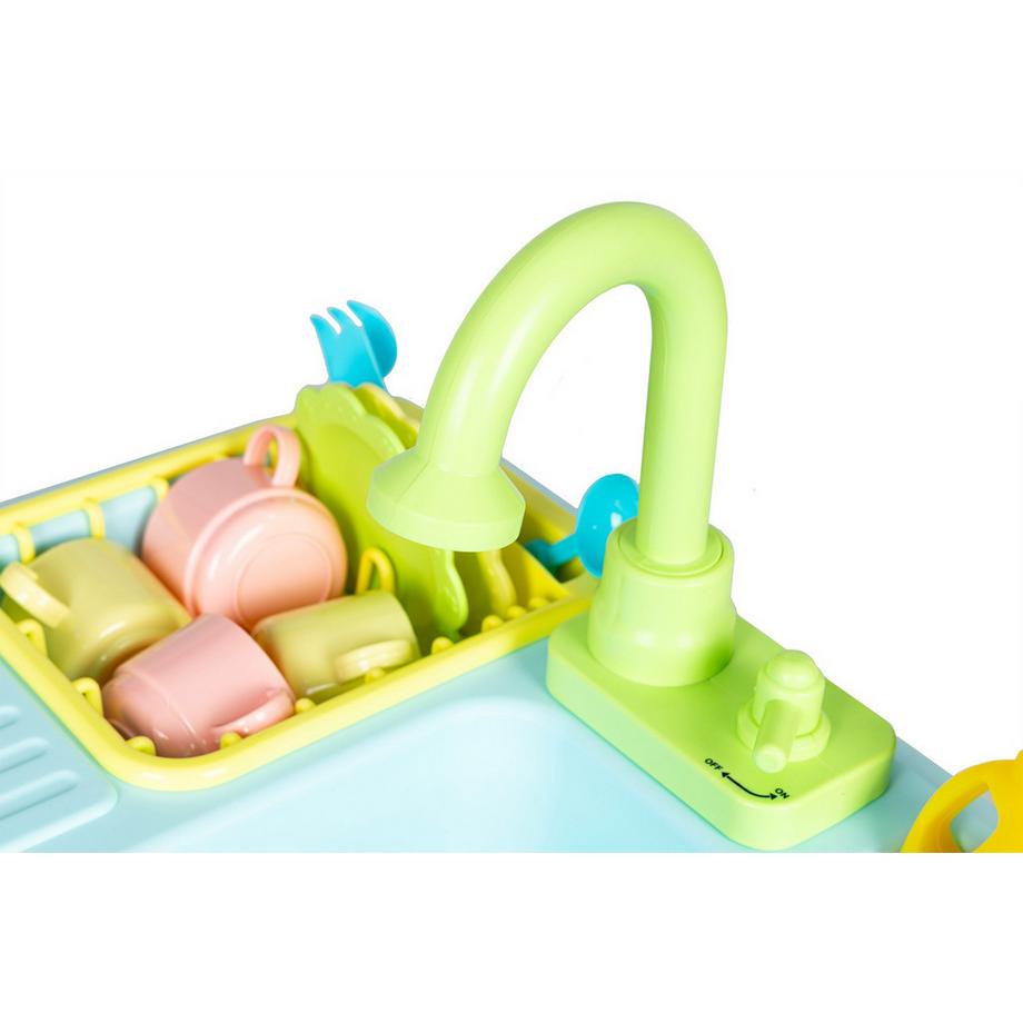 Pricenet  Évier de cuisine avec robinet rempli d'eau, 12 accessoires, jouet pour enfants 