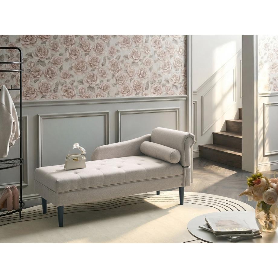Beliani Rechtsseitige Chaiselongue aus Stoff  YVOIRE  