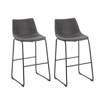 Lot de 2 chaises de bar en Polyester Moderne FRANKS