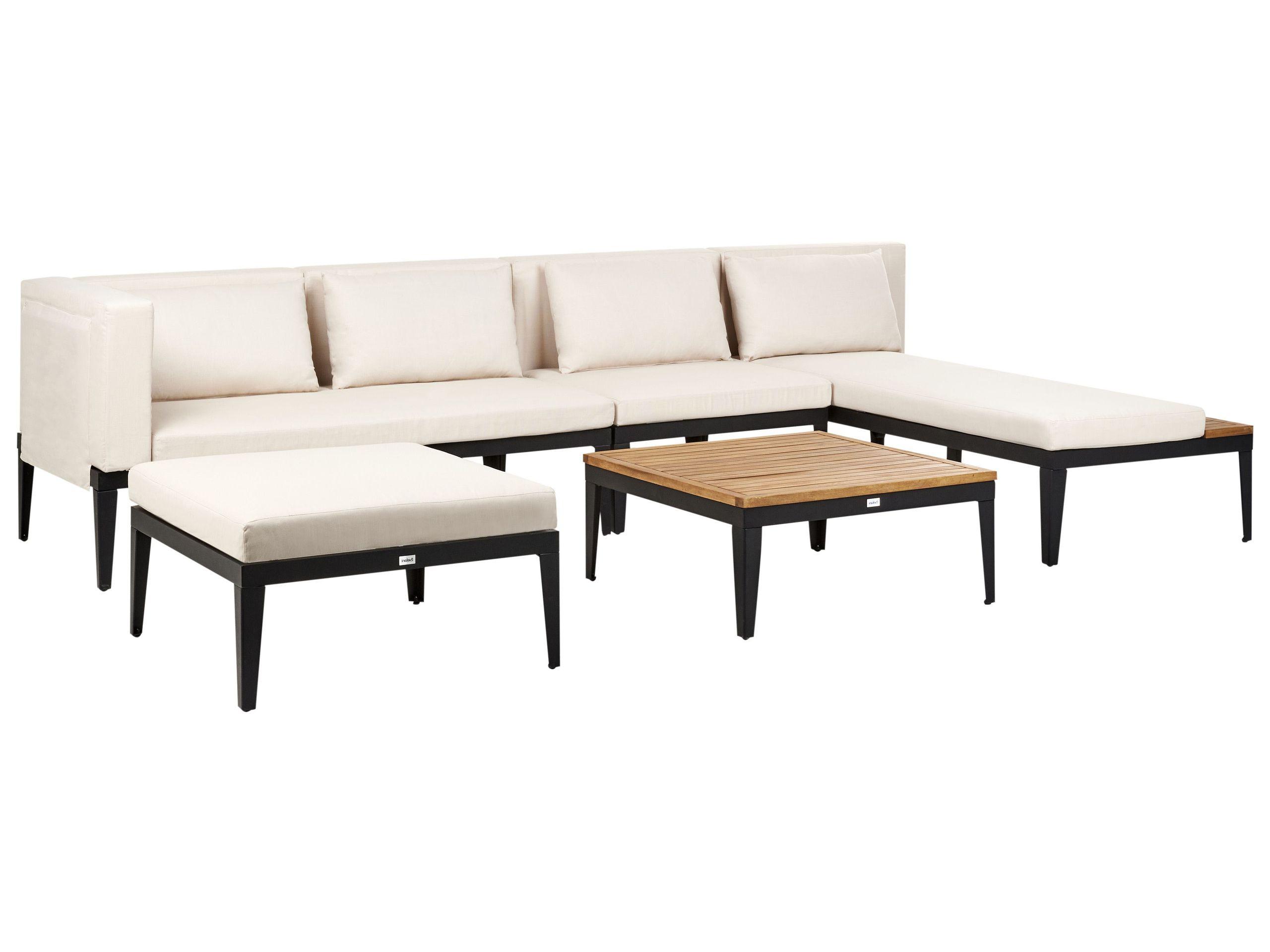 Beliani Set divani con tavolino en Legno d'acacia certificato FSC® Rustico BRACCIANO  