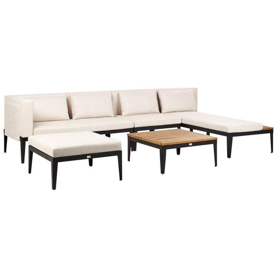 Beliani Ensemble de salon avec table en Bois d'acacia certifié FSC® Rustique BRACCIANO  