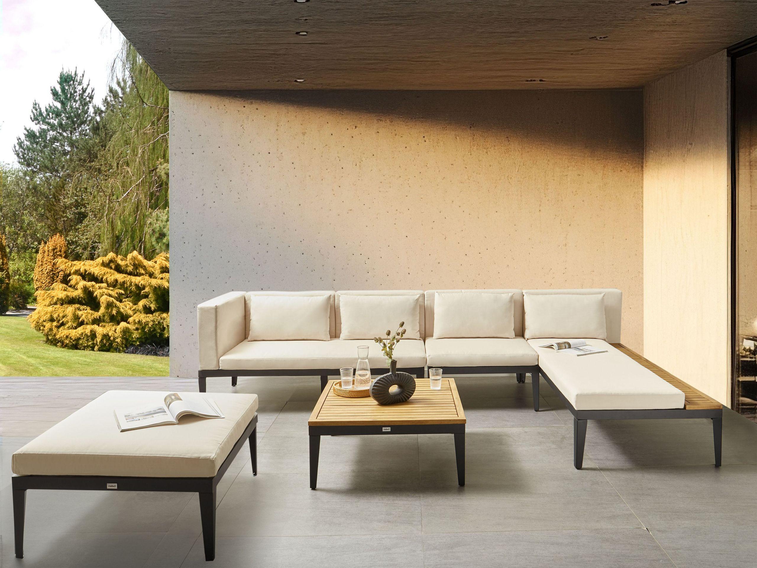 Beliani Set divani con tavolino en Legno d'acacia certificato FSC® Rustico BRACCIANO  