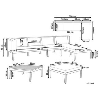 Beliani Set divani con tavolino en Legno d'acacia certificato FSC® Rustico BRACCIANO  