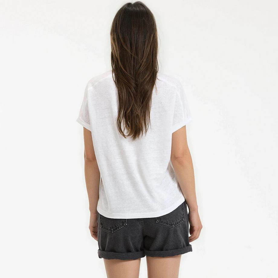 La Redoute Collections Leinen Rundhals T-Shirt  