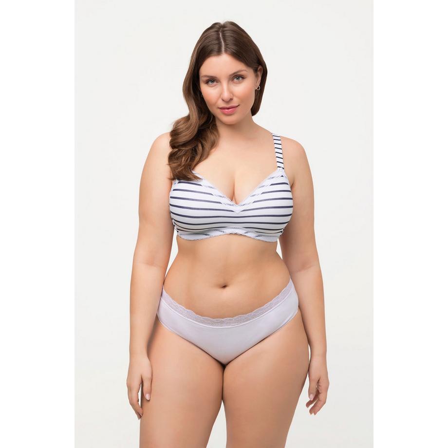 Ulla Popken Soutien-gorge sans Armatures Bonnets Souples Rayures  