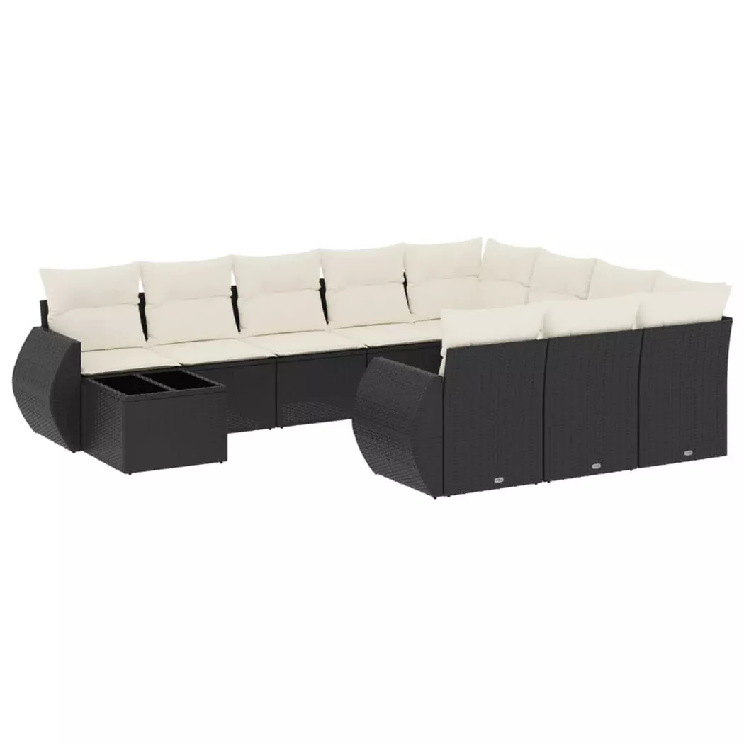 VidaXL - Garten sofagarnitur poly-rattan, One Size, Schwarz