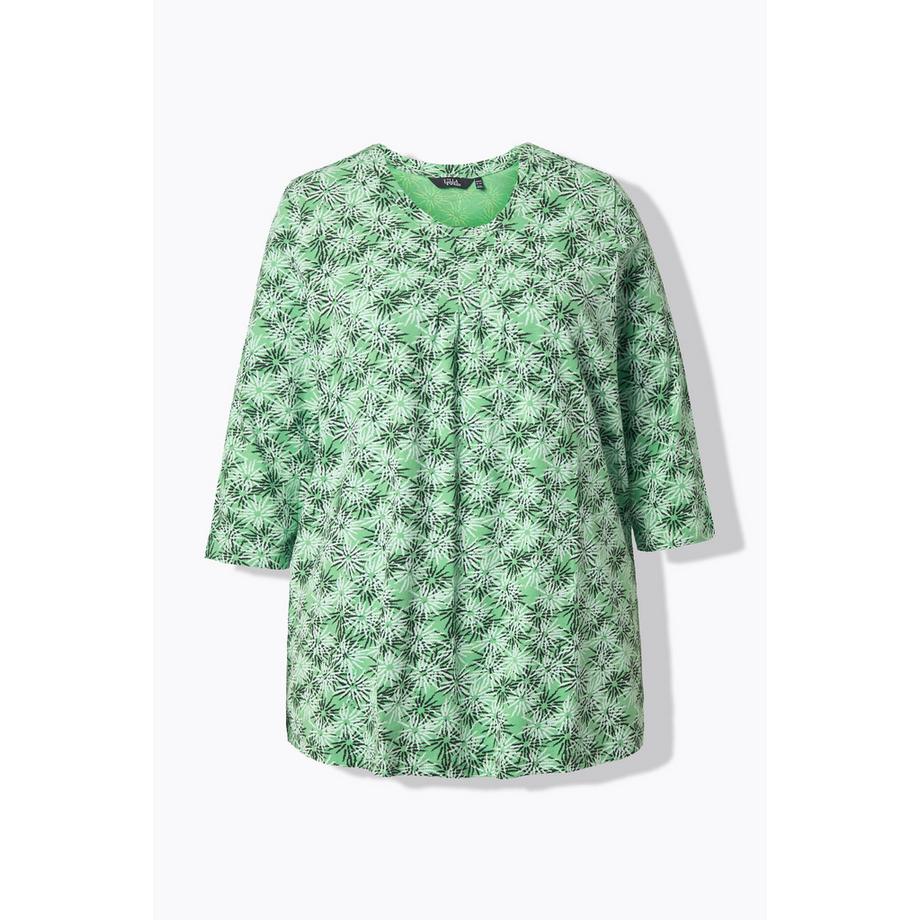 Ulla Popken Blüten A-Linie Rundhals 3/4-Arm Shirt  