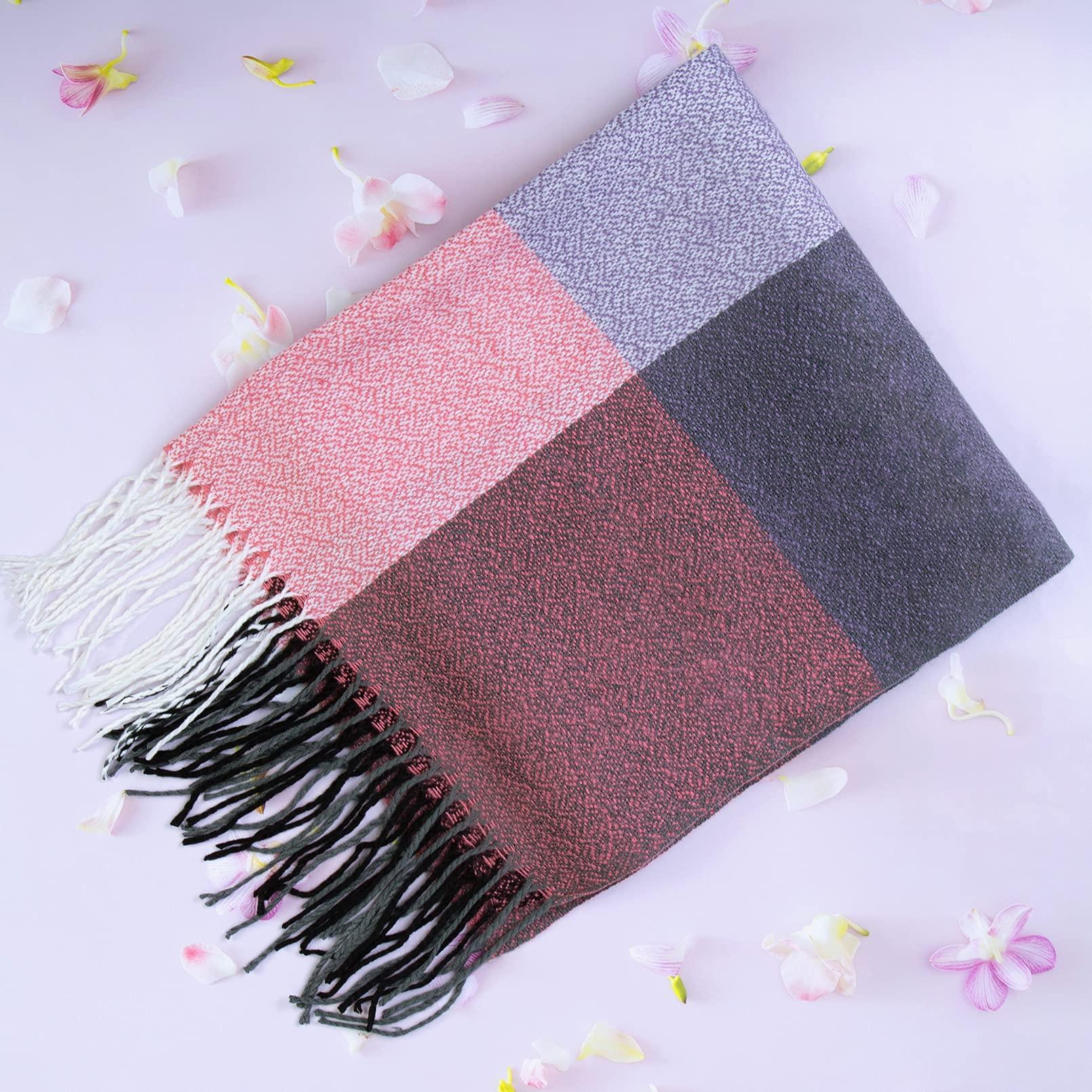 Only-bags.store Sciarpa quadrata a quadri con frange  