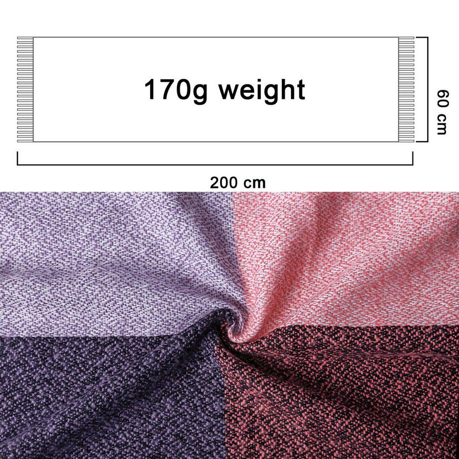 Only-bags.store Sciarpa quadrata a quadri con frange  