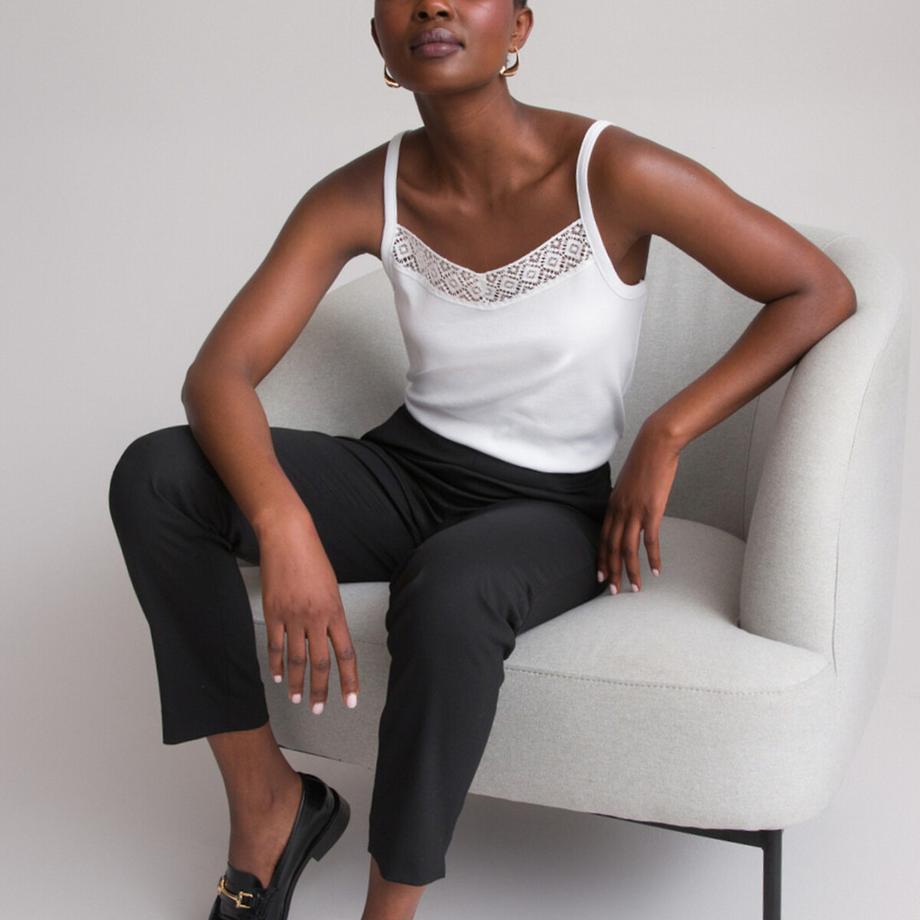 La Redoute Collections Tanktop V-Ausschnitt schmale Träger  