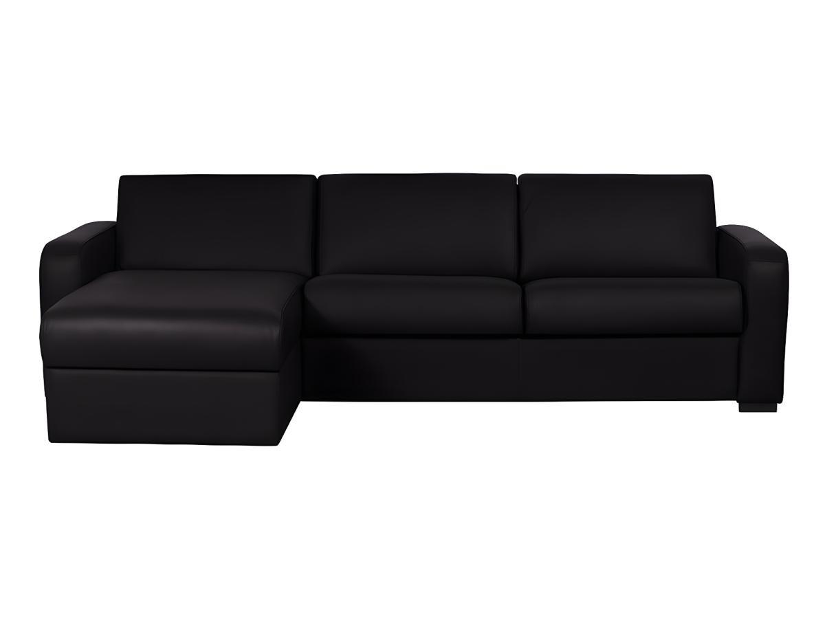 Vente-unique Ecksofa Leder mit Schlaffunktion BEVIS Mit Matratze Ecke Links  