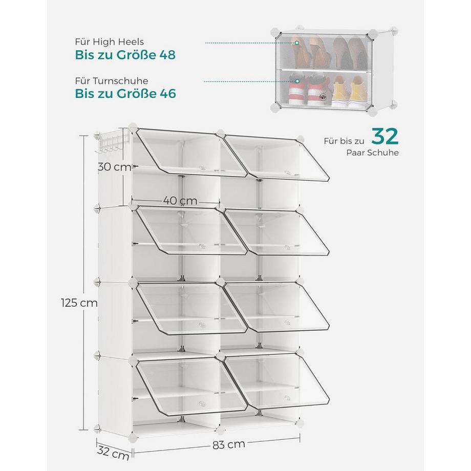 Songmics Schuhregal mit 8 Fächern  