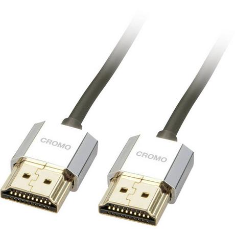 LINDY  CROMO Slim High-Speed-HDMI-Kabel mit Ethernet, Typ AA, 0.5m 