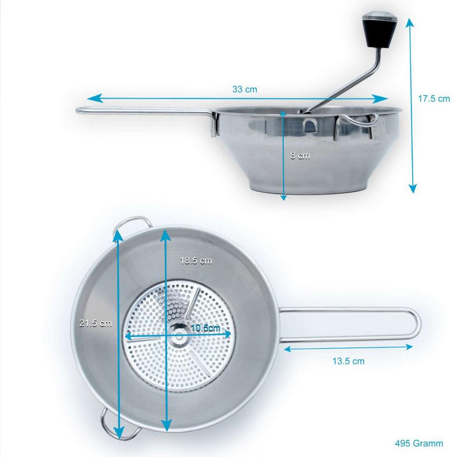 Intirilife Moulin À Purée Passier Avec 3 Inserts De Tamis  
