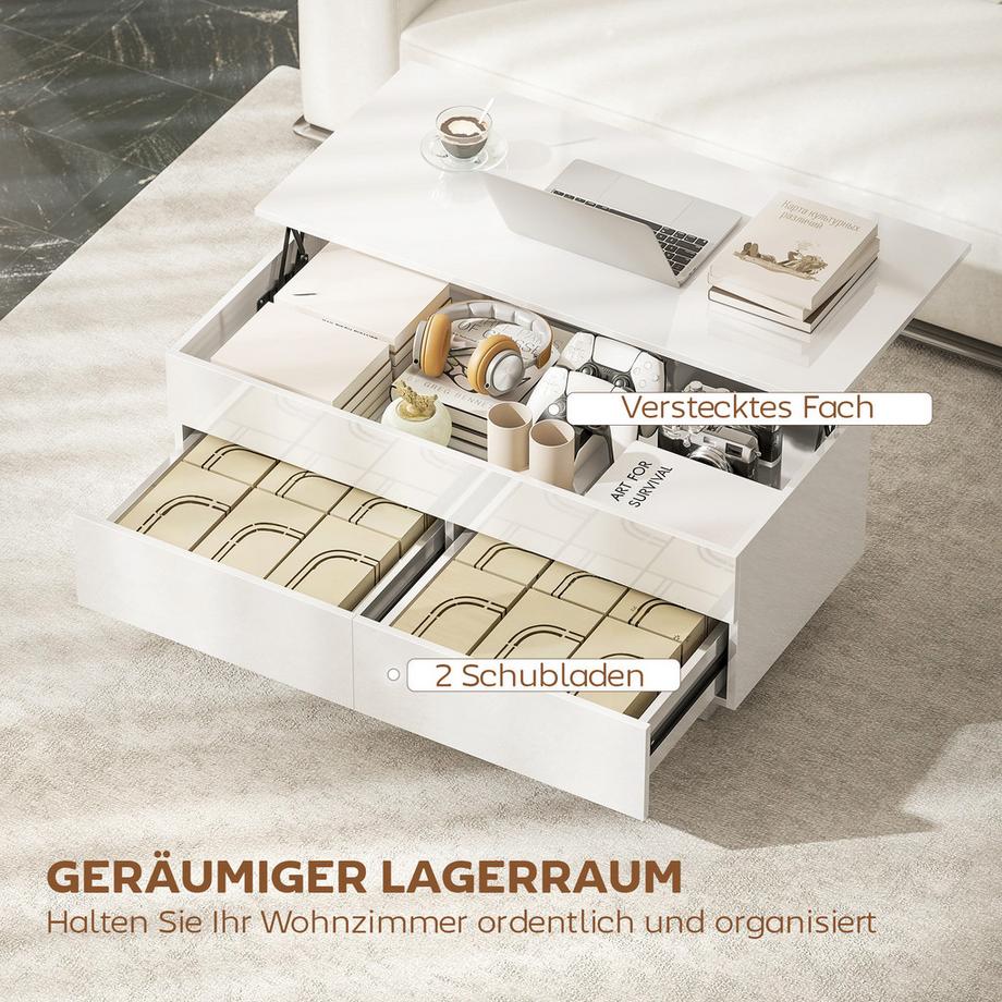 HOMCOM table basse réglable en hauteur  