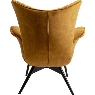 KARE Design Fauteuil Tudor Velvet brun doré  